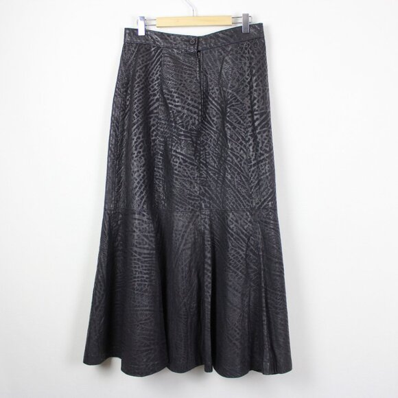 Marquis Vintage Leather Animal Pattern Maxi Skirt - Picture 3 of 16